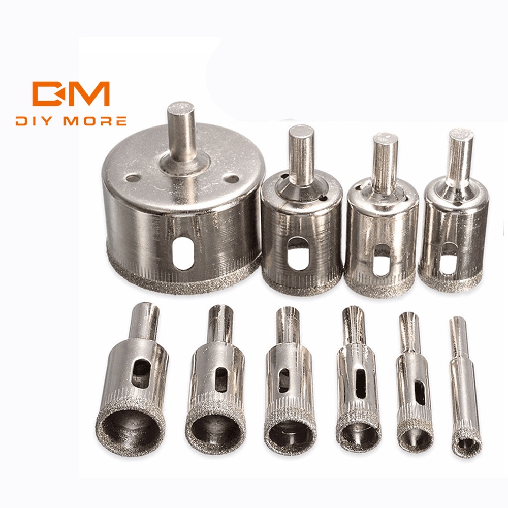 Set 10 mũi khoan lỗ 6~30mm DIYMORE cho vật liệu kính đá gốm sứ