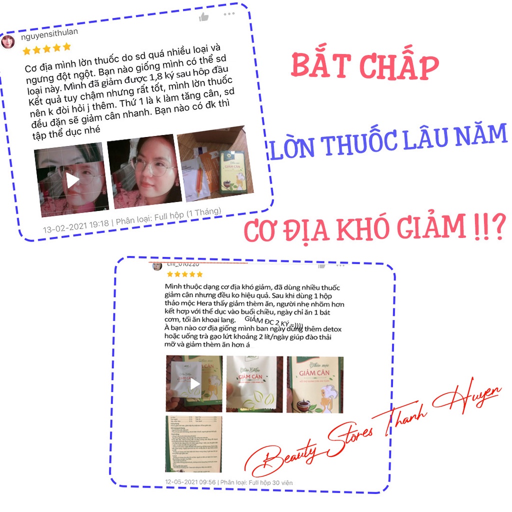 Giảm cân Hera Plus trà giảm cân nhanh cấp tốc an toàn detox thảo mộc không phải thuốc giảm cân