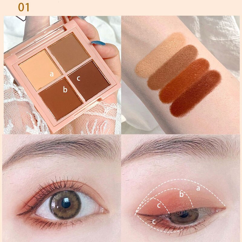 Bảng phấn mắt 4 màu ánh kim chống thấm nước