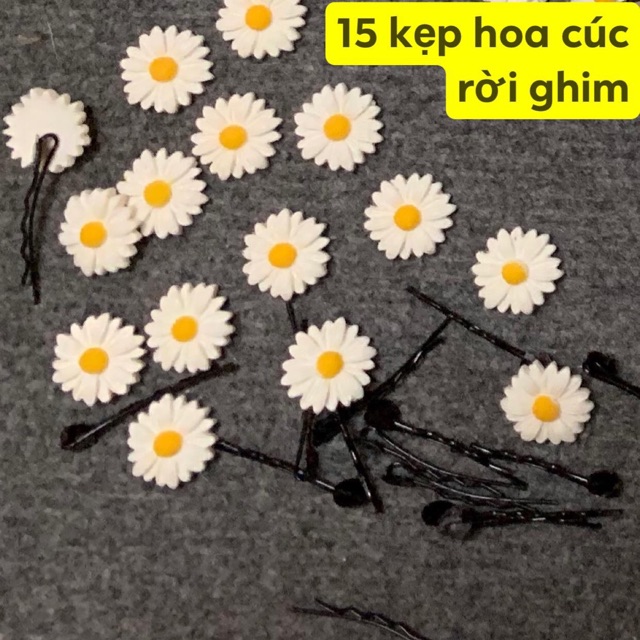 Combo 15 kẹp tóc hoa cúc rời