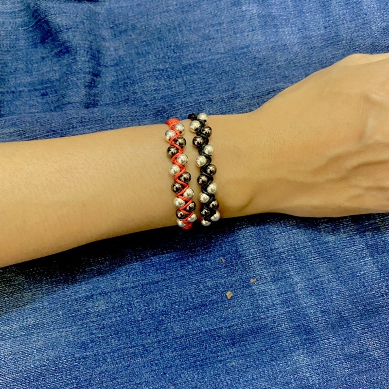 Zigzag double big beads bracelet - Vòng tay hạt lớn thắt zigzag