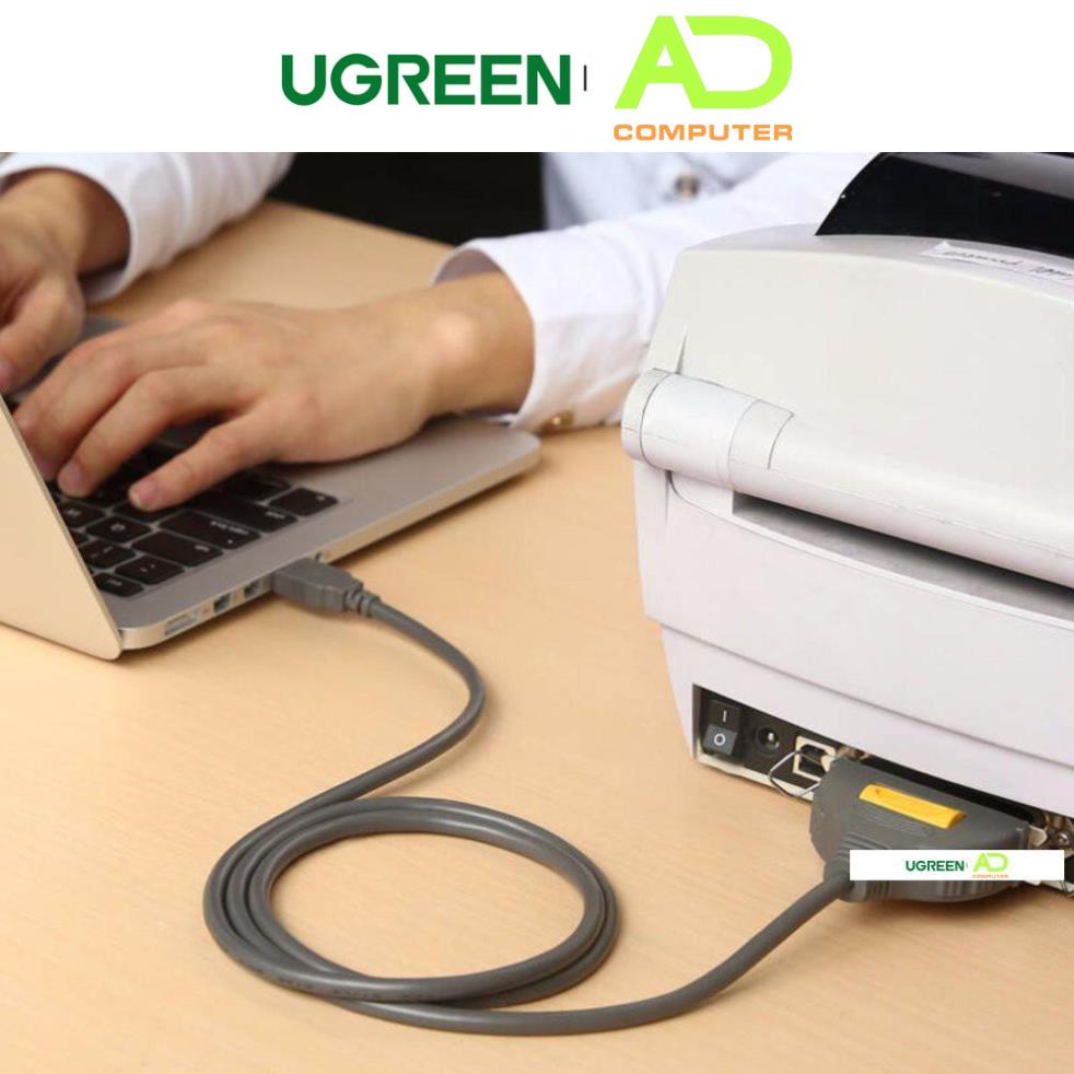 Dây máy in USB sang IEEE1284 Parallel dài 1.8m UGREEN 20225 (Đen)