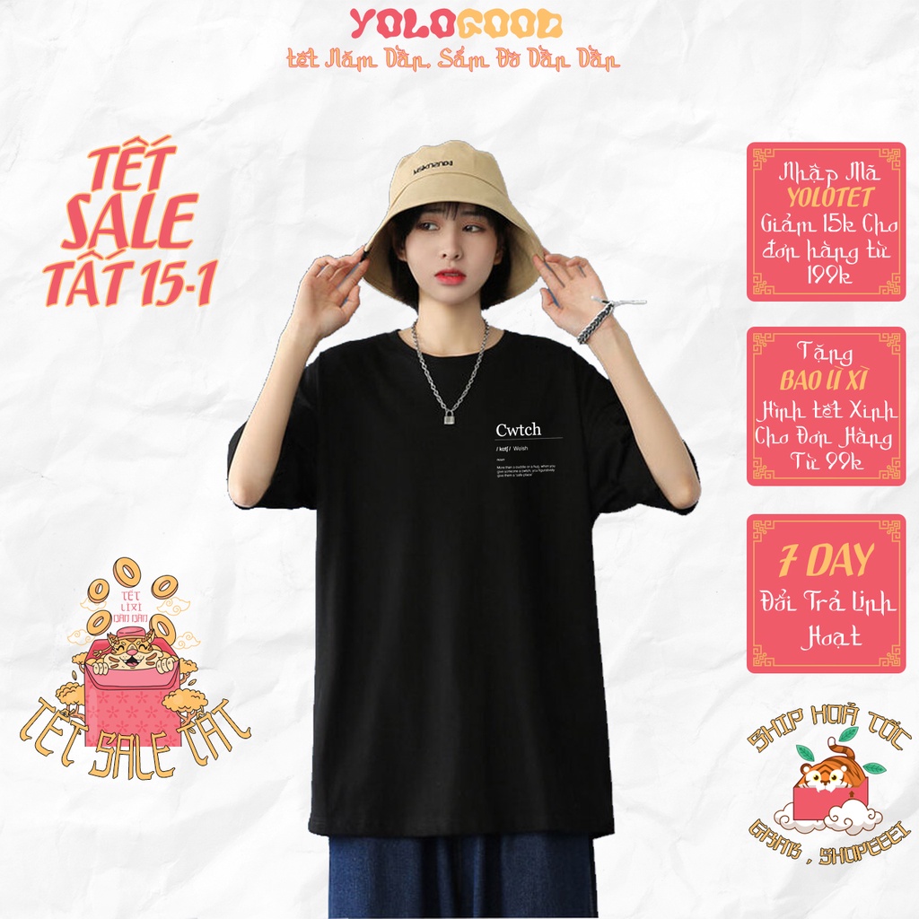 Áo thun tay lỡ ✌️ Cwtch ✌️ phông Unisex nam nữ tee oversize form rộng pull Ulzzang Streetwear Hàn Quốc vải mềm