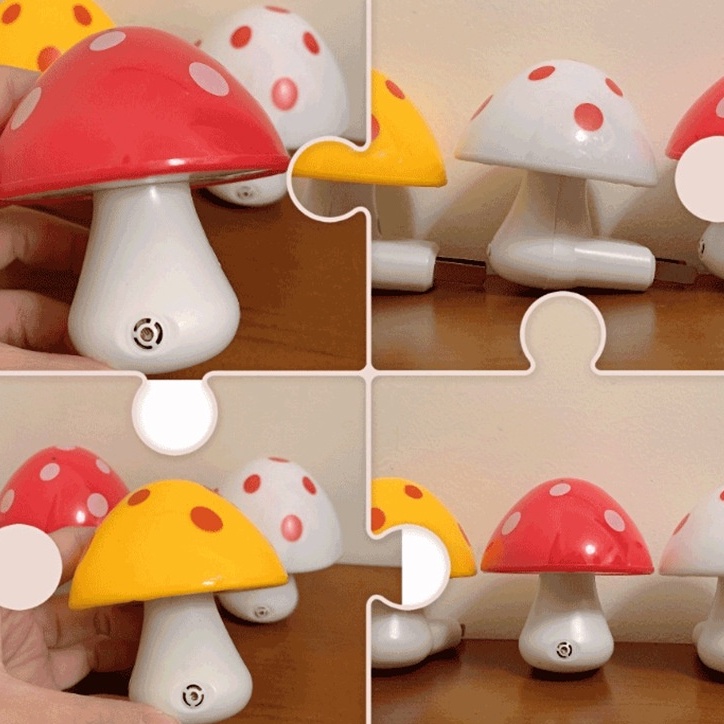 Đèn Ngủ Cắm Điện Mini Hình Nấm, Cảm Ứng Sáng Tự Động, Tiết Kiệm Điện Năng, Ánh Sáng Dịu Size 9.4cm MEILI STORE