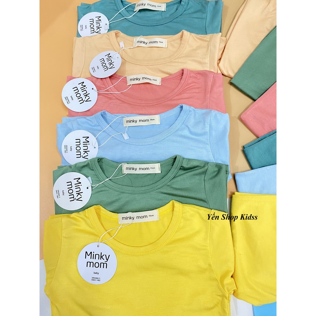 Sale !!! Bộ Dài Tay Kèm Mũ Quả Bông Minky Mom Đáng Yêu Cho Bé (Size từ 6-19kg)