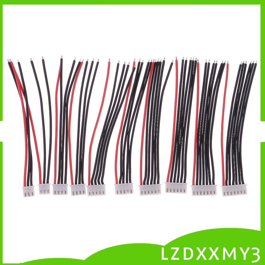 Bộ 10 Dây Cáp Sạc Cân Bằng Silicon 10cm JST XH 2-6S iMAX B6