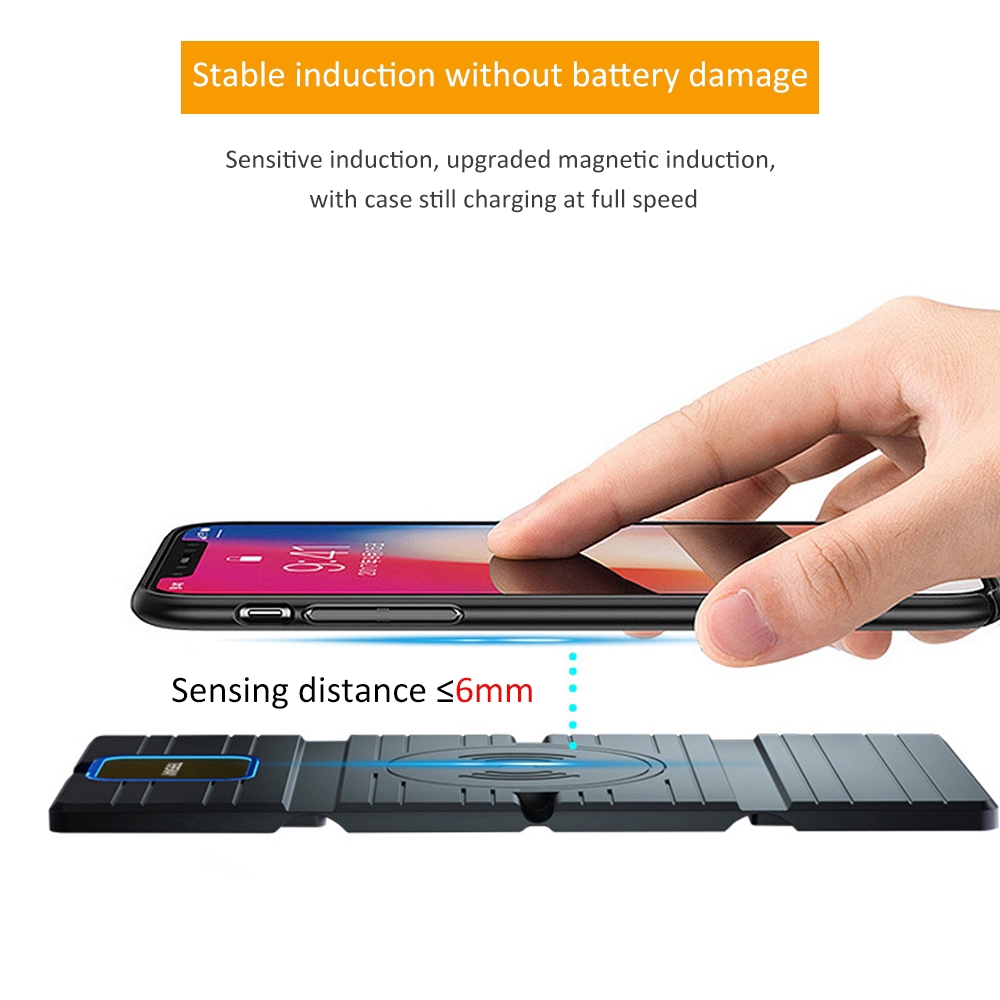 Car Wireless Charger 10W Fast Charge Ultra-thin Wireless Charger Pad Stand Holder Cradle Dock For Cell Phone iPhone Samsung