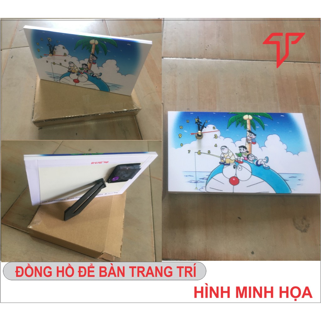 Tranh đồng hồ bàn in hình ngộ nghĩnh