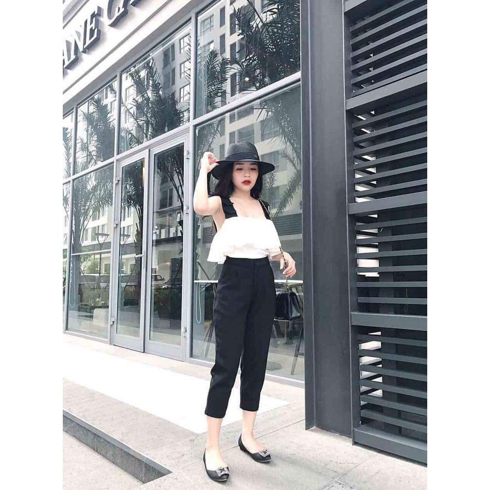Quần Tây Nữ 💓Freeship💓 Quần Baggy Công Sở Học Sinh Dài 9 Tất Màu Đen