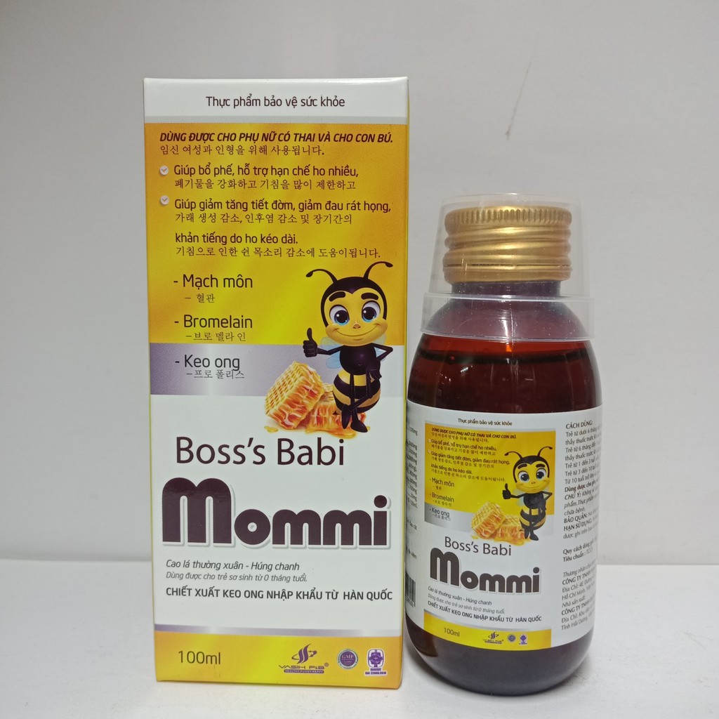 BOSS'S BABI  MOMMI SIRO KEO ONG NHẬP KHẨU HÀN QUỐC LỌ 100ML