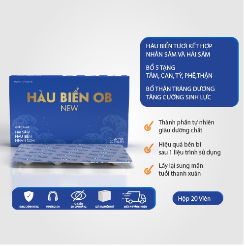 Chống xuất tinh sớm, tăng cường sinh lý nam Hàu biển ob, Oyster plus, Hộp 30v