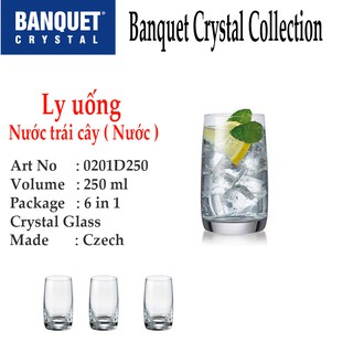 Bộ 6 ly pha lê uống nước, nước trái cây 250 ml Tiệp Khắc