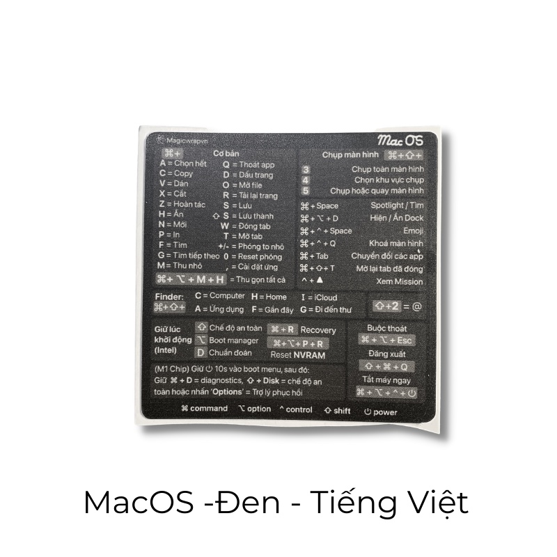 [V2] Miếng dán phím tắt MacOS cho Macbook, sticker phím tắt, shortcut sticker, AIR,PRO,M1 [ MAGICWRAPVN ]