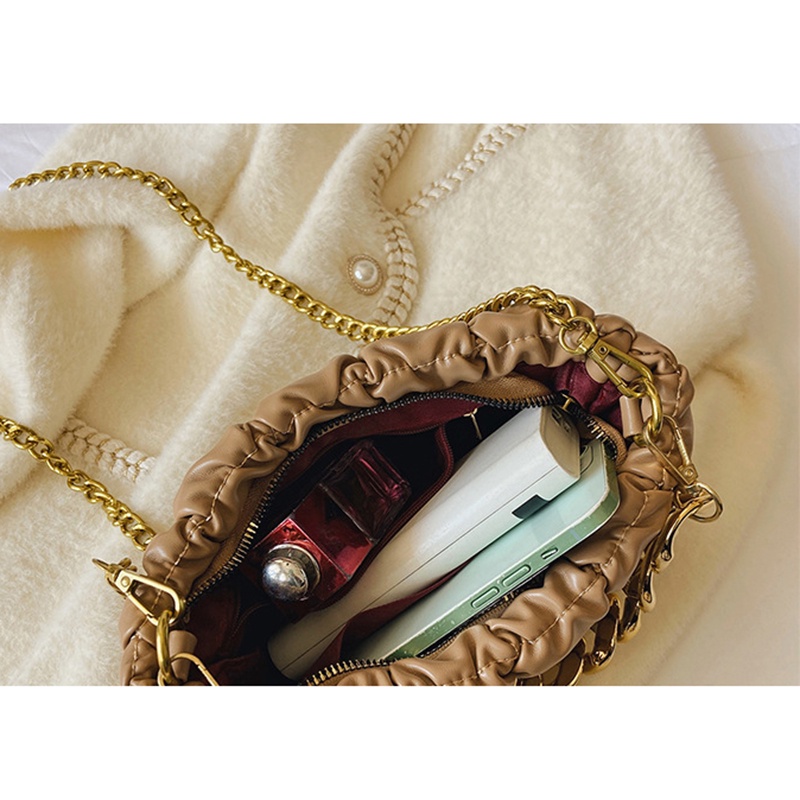 Túi đeo chéo IELGY hình vuông nhỏ phối dây xích dày nhiều màu lựa chọn cho nữ