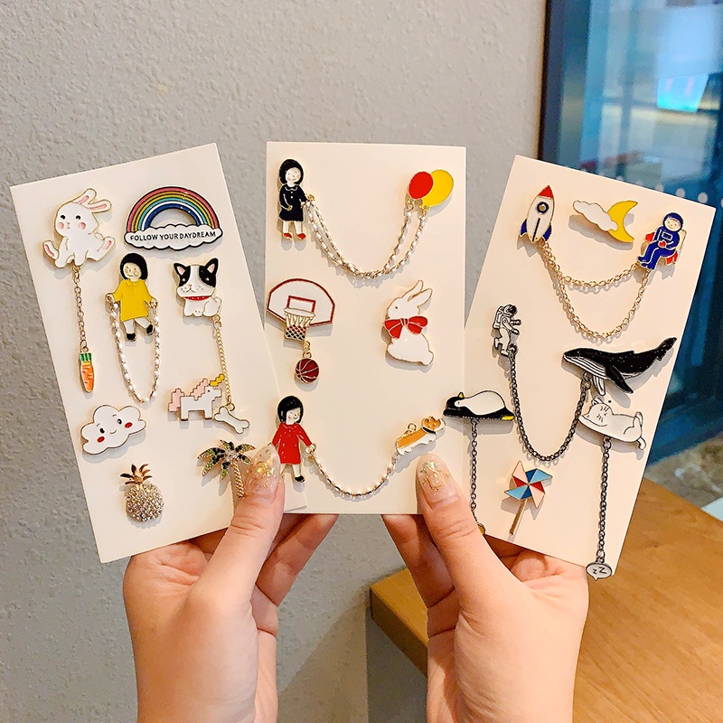 Ghim cài áo thiết kế kiểu dáng hoạt hình phong cách Nhật Bản hợp thời trang