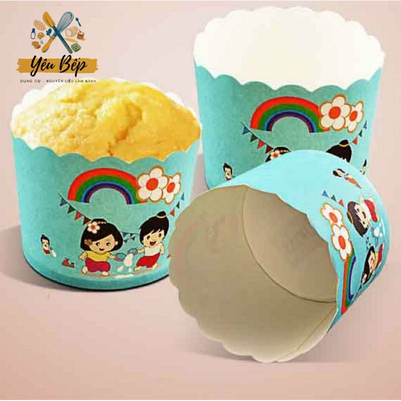 Ly giấy Cupcake cứng, đáy ly giấy 4cm, miệng 5,5cm, chiều cao 4,5cm