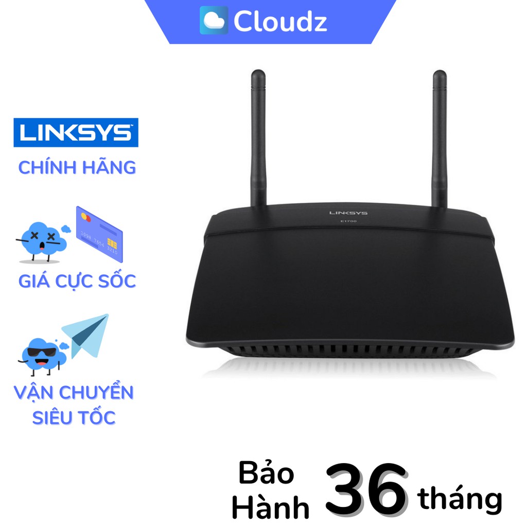 Linksys E1700 - Router Wifi chuẩn N 300 Mbps, hàng chính hãng