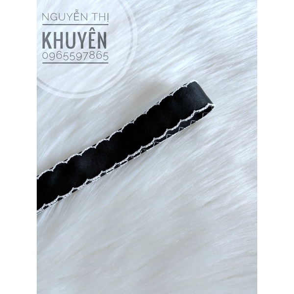 Ruy băng  lụa mờ viền  sóng 25mm