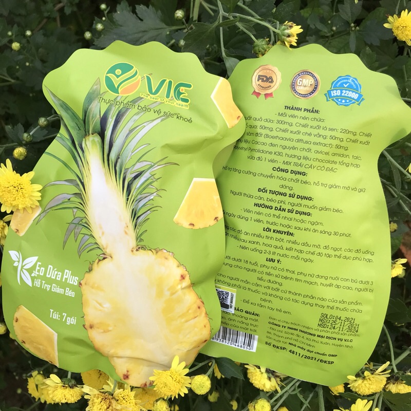 Kẹo dứa giảm cân Plus túi 7 viên, 7 vị ( CAM KẾT CHÍNH HÃNG 100% )