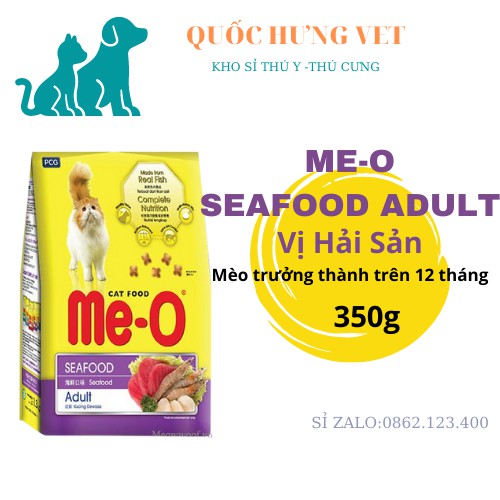 Thức ăn cho mèo lớn me-o hải sản 350g - hạt cho mèo-QUỐC HƯNG VET