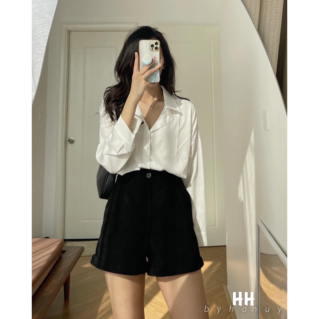 [Mã FAMARAL1 giảm 10K đơn 50K] ÁO SƠ MI BASIC TRẮNG DÀI TAY