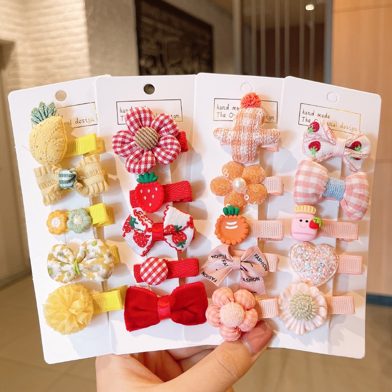 Set 5/ 4 kẹp tóc nhiều kiểu dáng xinh xắn cho bé gái