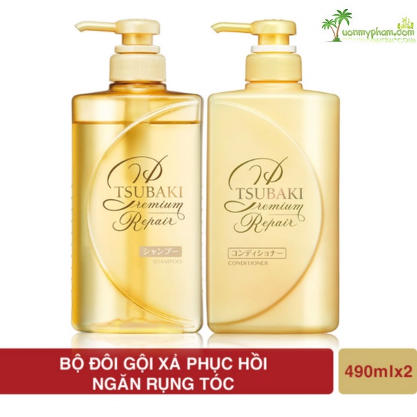 💁 Bộ Đôi Dầu Gội &Dầu Xả Phục Hồi Hư Tổn Tsubaki - 490ml
