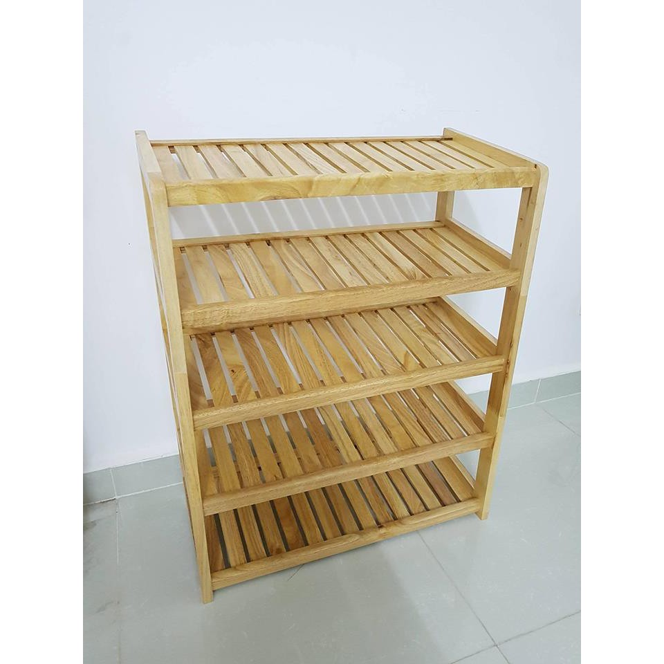 [GIÁ TẠI XƯỞNG] Kệ dép gỗ cao su 5 tầng 45cm