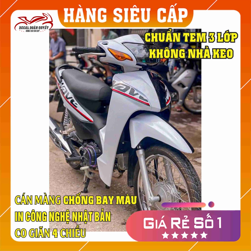 Tem Trùm Wave Nửa Trắng Nửa Đen Hot 2022 | Chống Xước | Chống Bay Màu