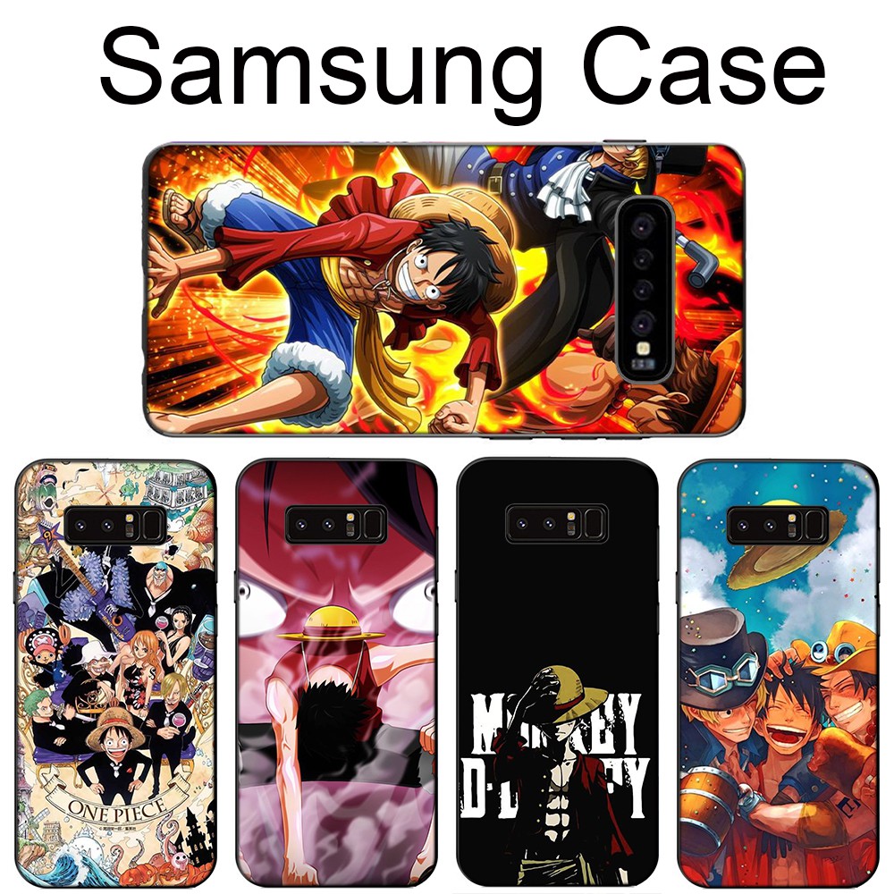 Ốp lưng điện thoại bằng Silicone mềm dành cho Samsung Galaxy S10 S9 S8 Plus S7 S6 Edge MD142 hình One Piece Anime Luffy