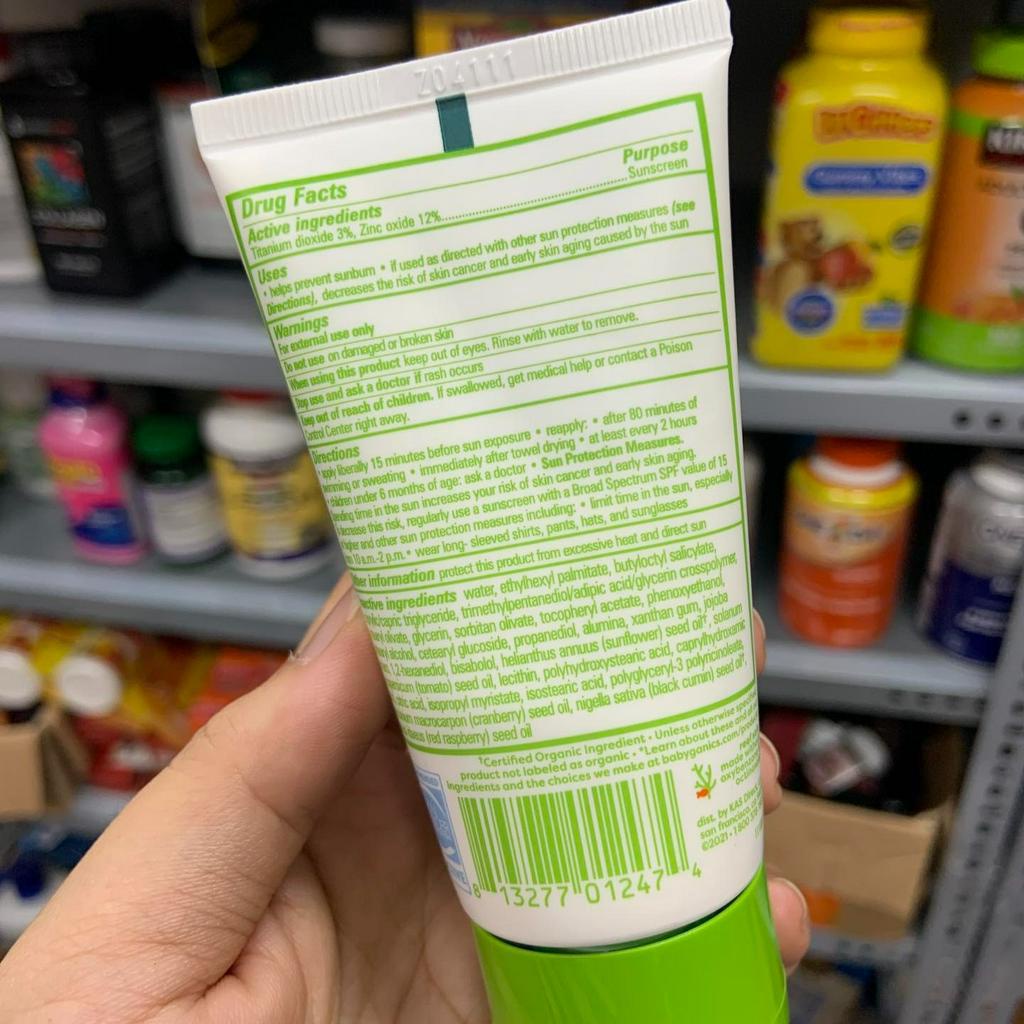Kem chống nắng hữu cơ dành cho bé từ 6 tháng tuổi Babyganics - EDS Hàng Mỹ