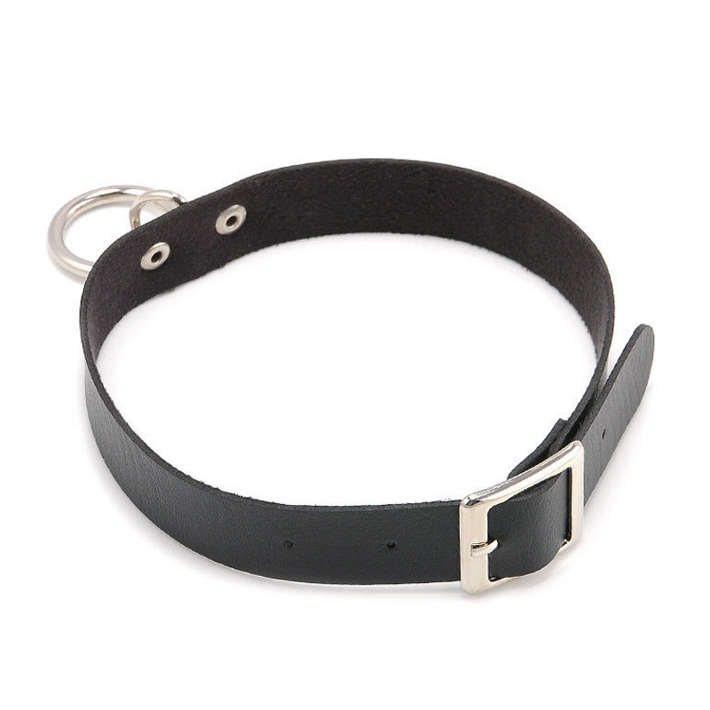 Vòng Cổ Choker Chất Liệu Da Màu Đen Phong Cách Gothic Cổ Điển