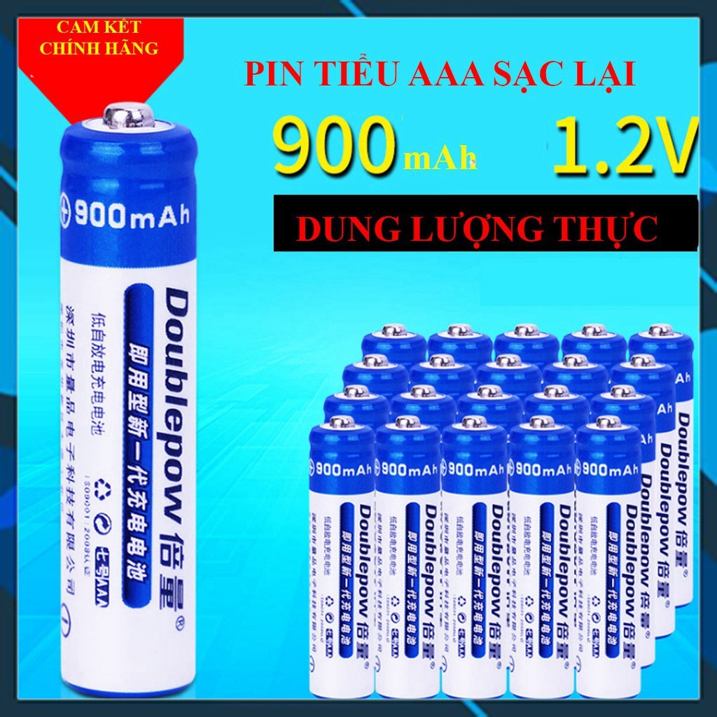 Bộ 4 pin tiểu sạc Doublepow AAA 900mAh