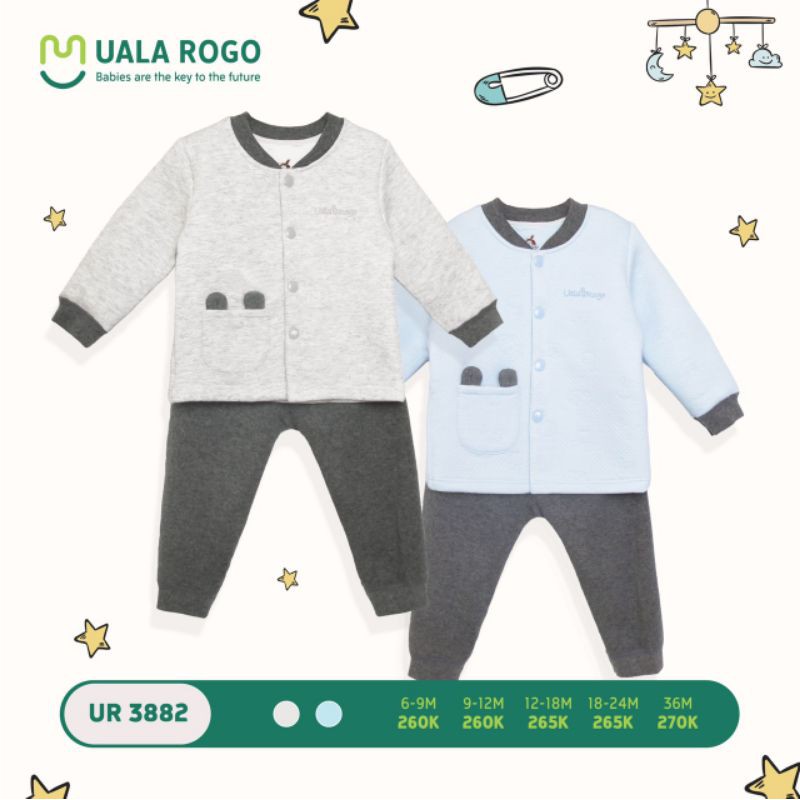 Bộ Nỉ Trần Bông Cài Giữa Tai Thỏ Uala 3882 • 18-24M, 36M • Choding Home