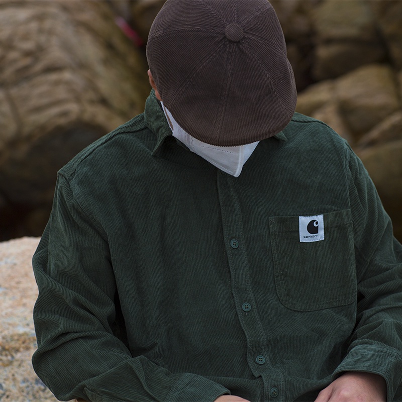 XBBF carhartt Carhart corduroy spring and autumn cotton shirt loose fashion retro casual couple men's and women's top 2021