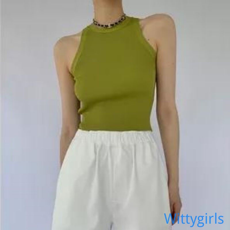 Áo Dệt Kim Mỏng Cổ Tròn Sát Nách Cổ Tròn Thời Trang Mới Cho Nữ