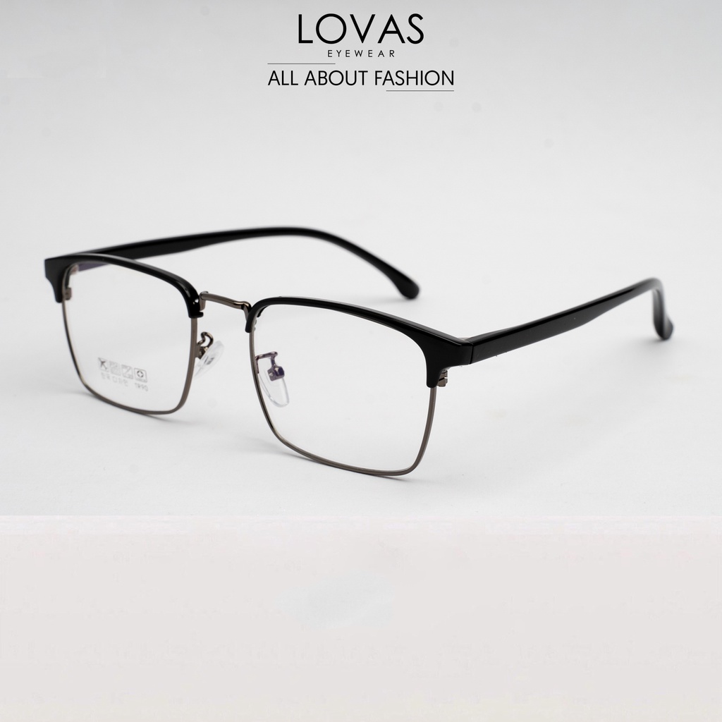 Gọng Kính Cận Nam Nữ LOVAS EYEWEAR Thiết Kế Mắt Vuông, Chất Liệu Kim Loại Mảnh Tinh Tế 2723