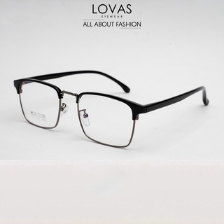 Gọng Kính Cận Nam Nữ LOVAS EYEWEAR Thiết Kế Mắt Vuông, Chất Liệu Kim Loại Mảnh Tinh Tế 2723