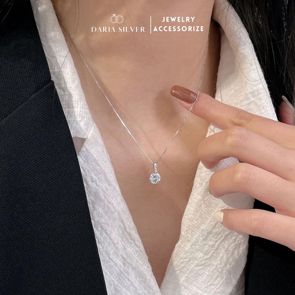 Dây chuyền bạc nữ Daria Silver đính đá lấp lánh sang trọng