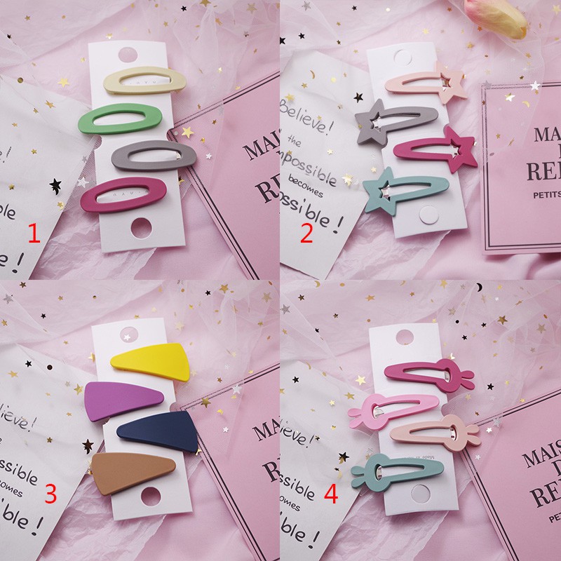 Set 4 kẹp tóc hình ngôi sao dễ thương cho bé gái