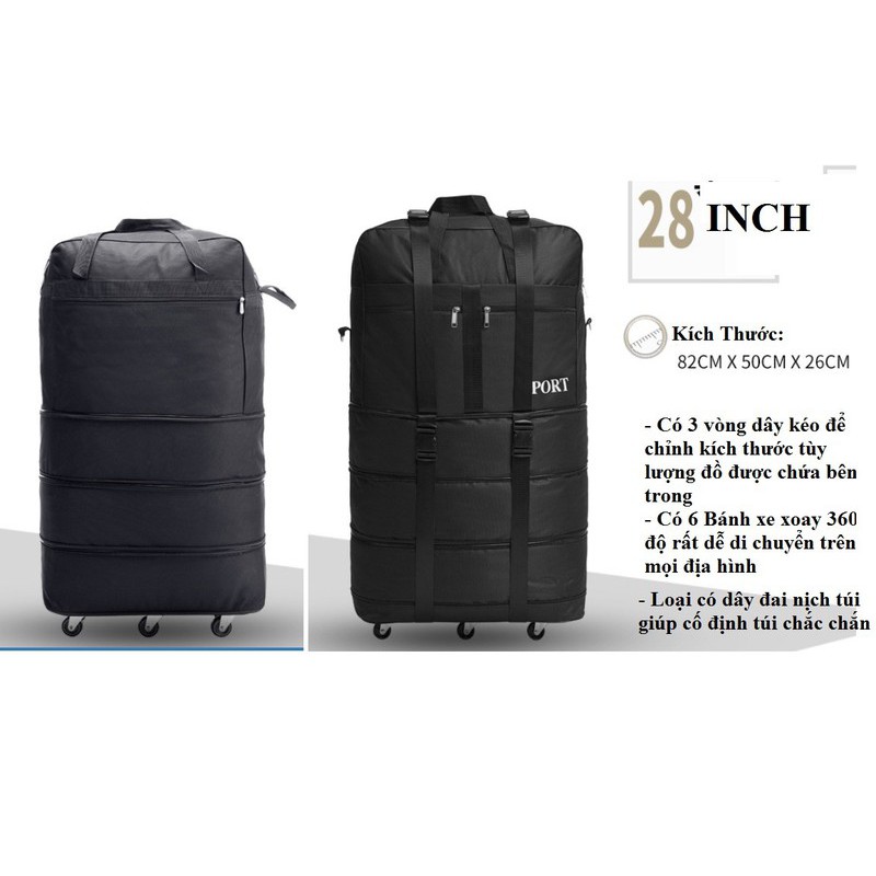 [ĐIỀU CHỈNH ĐƯỢC] Vali du lịch vải dù, túi xách hành lý chỉnh kích thước được B174 đa dạng kiểu dáng, nhiều size