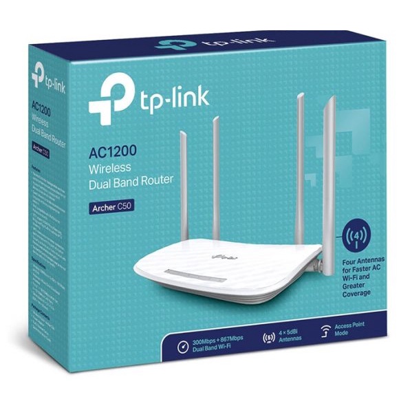 Phát Wifi TP-Link Archer C50 AC1200 4 anten