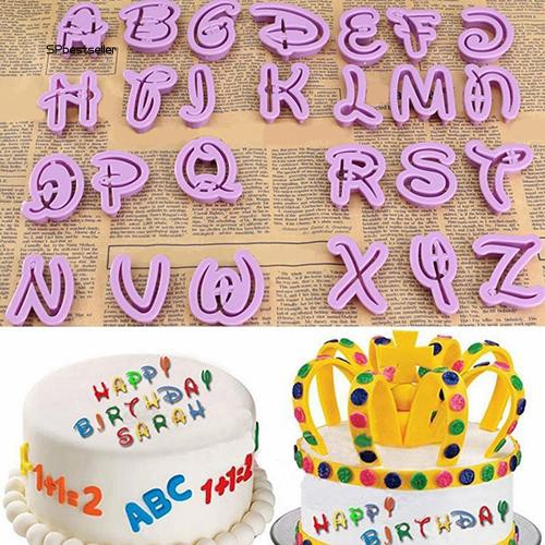Khuôn nhấn bánh hình 26 chữ cái trang trí bánh kem tiện dụng