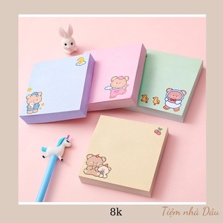 (80 tờ) Giấy nhớ note vuông hoạt hình 8*8cm