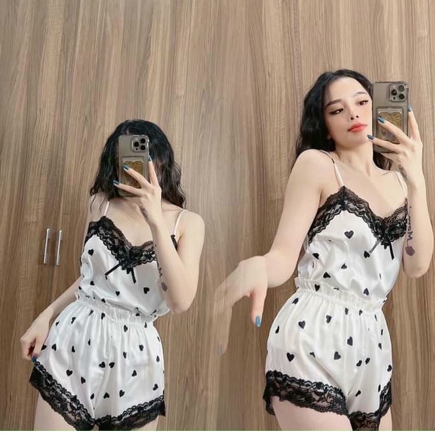 Bộ Lụa 2 Dây Cao Cấp Siêu Mát - Siêu Đẹp hàng Quảng Châu full size SP098