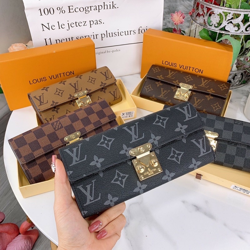 [SALE SỐC] Ví cầm tay khoá vuông size 20cm ful box