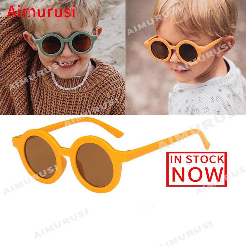 Kính mát gọng tròn chống tia UV400 thời trang Hàn Quốc đáng yêu cho bé 3-13 tuổi