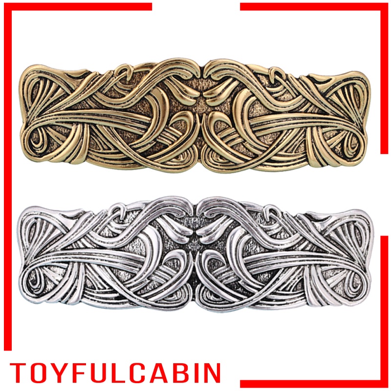 [Toyfulcabin] Kẹp Tóc Celtic Lớn Bằng Kim Loại Thủ Công Màu Bạc Phong Cách Cổ Điển Cho Nữ
