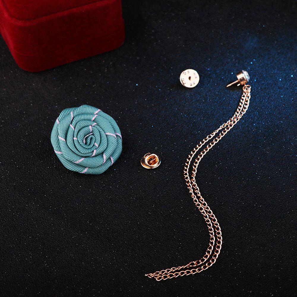 Trâm Cài Áo Hình Hoa Hồng Bằng Vải Phối Tua Rua Phong Cách Hàn Quốc Mới Cho Nam