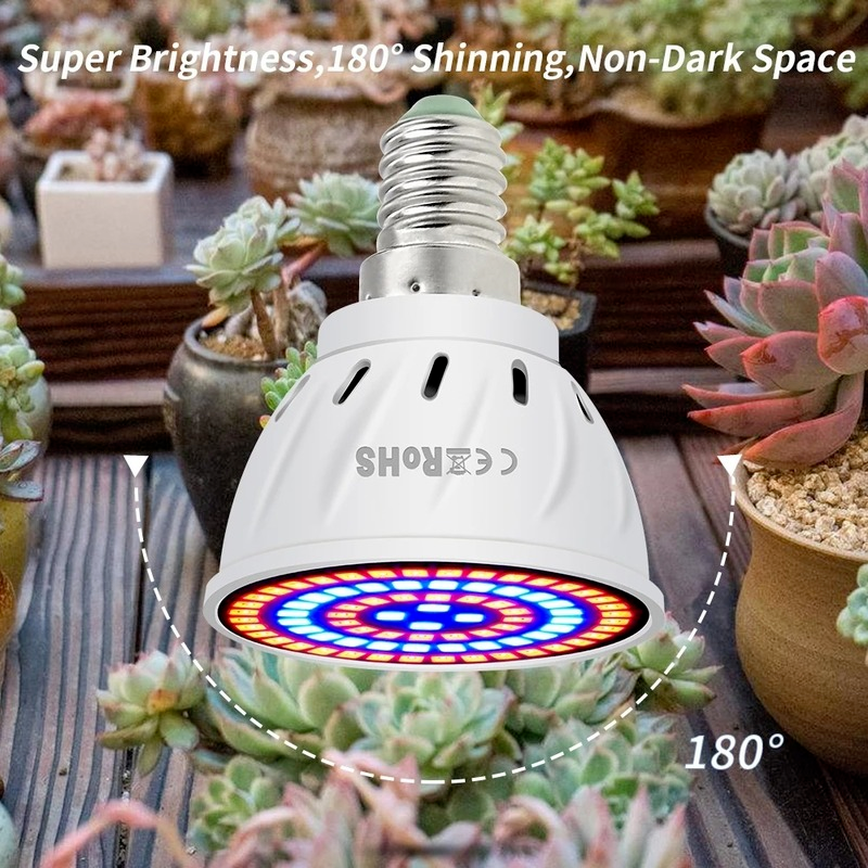 E27 E14 Led Grow Light Bulb/ Full Spectrum Hydroponic Plant Grow Lights/ Indoor Flower Seedlings Grow Tent Lamps